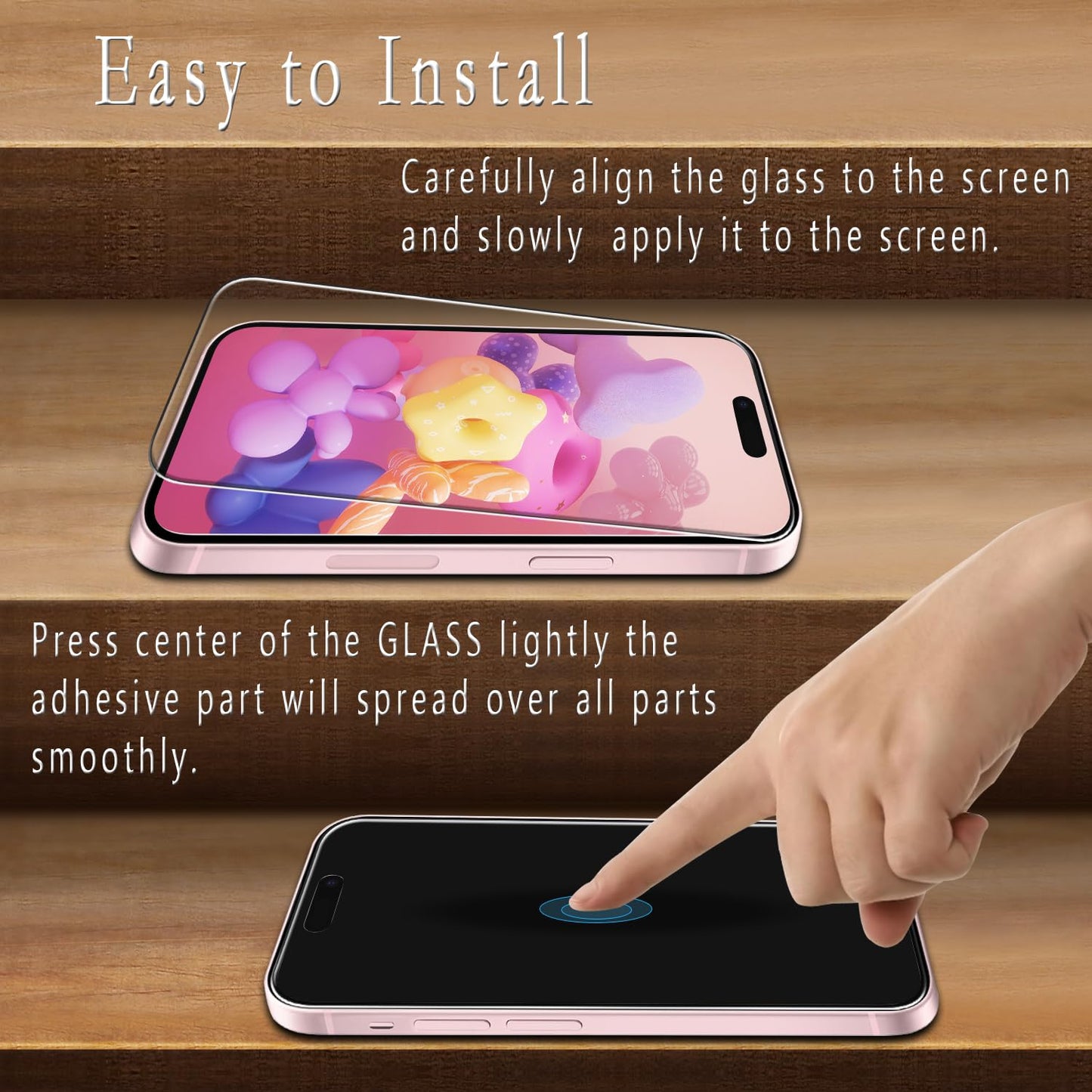 2 Pack iPhone 16 Pro Max 6.9 Inch Tempered Glass Screen Protector Full Coverage