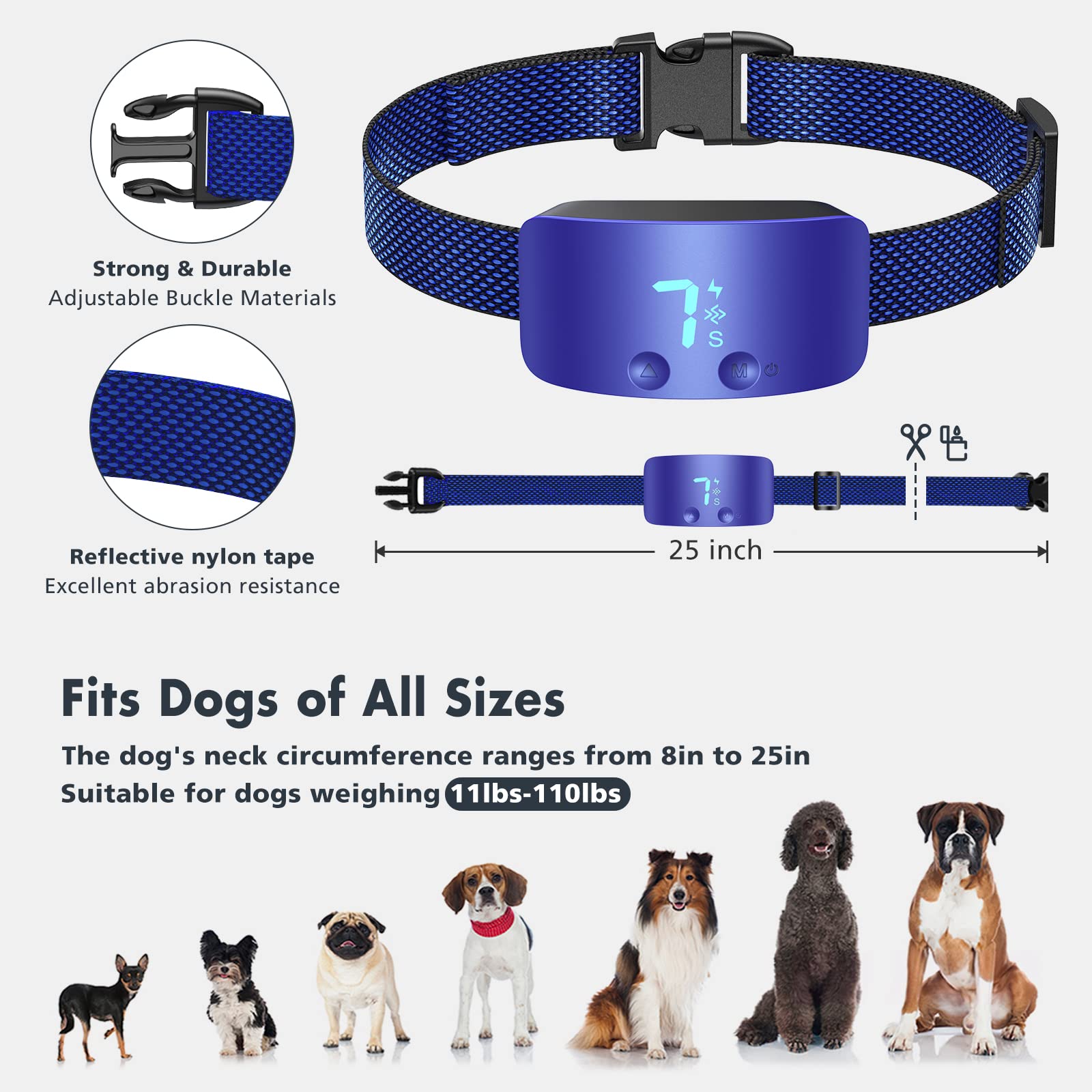 Rechargeable Anti Barking Collar for Dogs with Adjustable Sensitivity