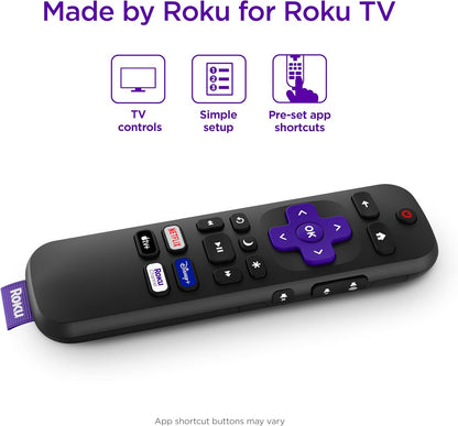 Roku TV Remote Control Easy Setup Replacement Remote