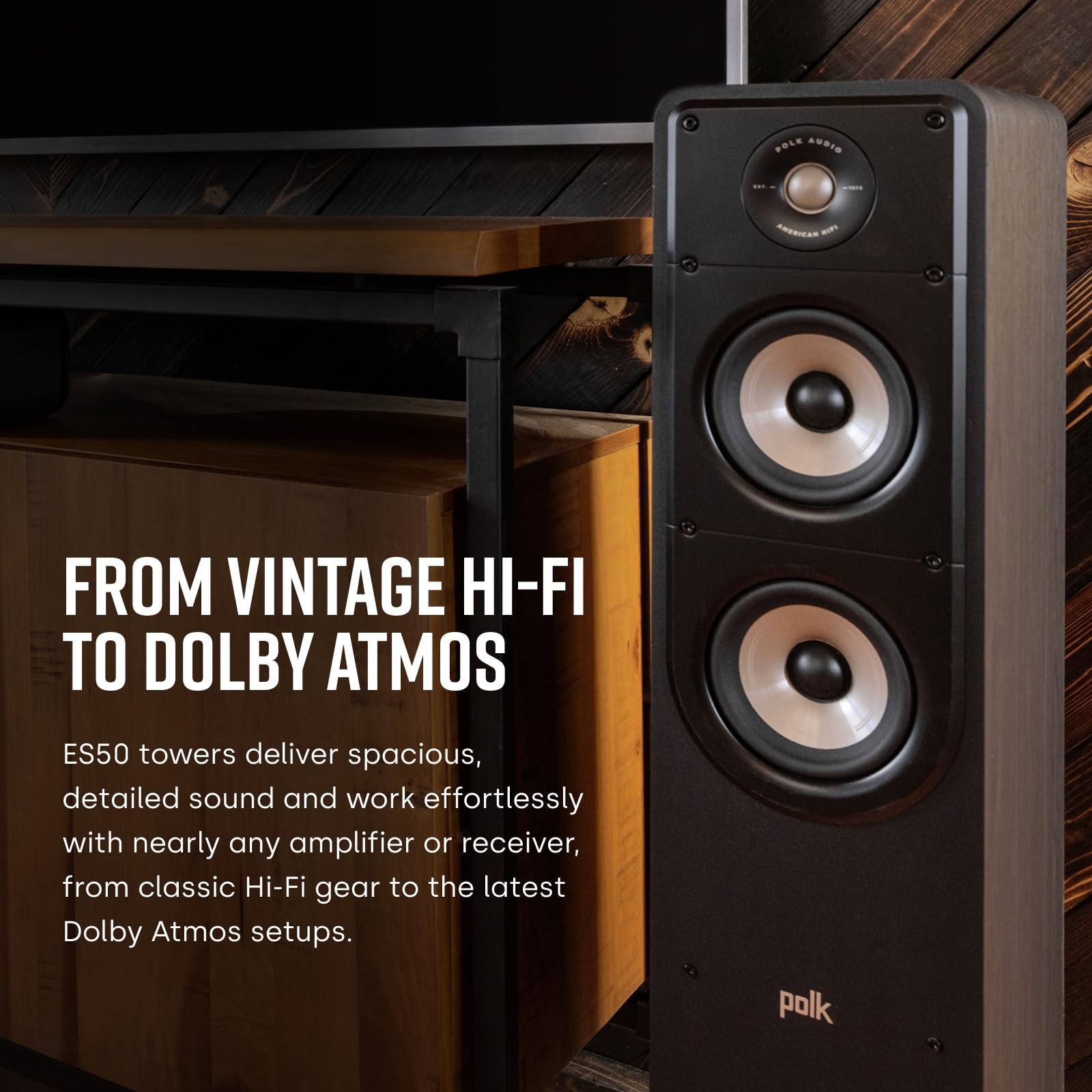 Polk Signature Elite ES50 Tower Speaker For High-Resolution Sound