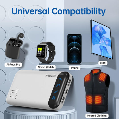 Power Bank 10000mAh Portable Charger Slim Battery Pack USB C