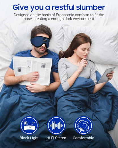Sleep Headphones Bluetooth Eye Mask for Side Sleepers