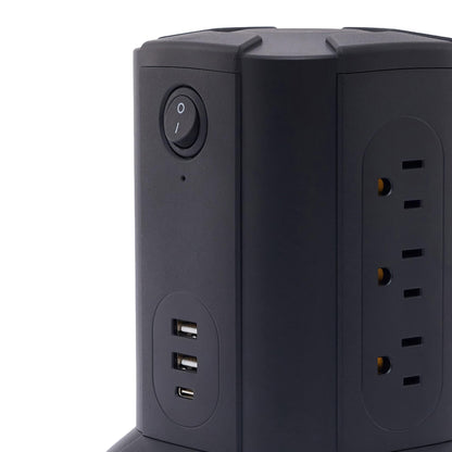 Amazon Basics Power Strip Tower Surge Protector USB Ports