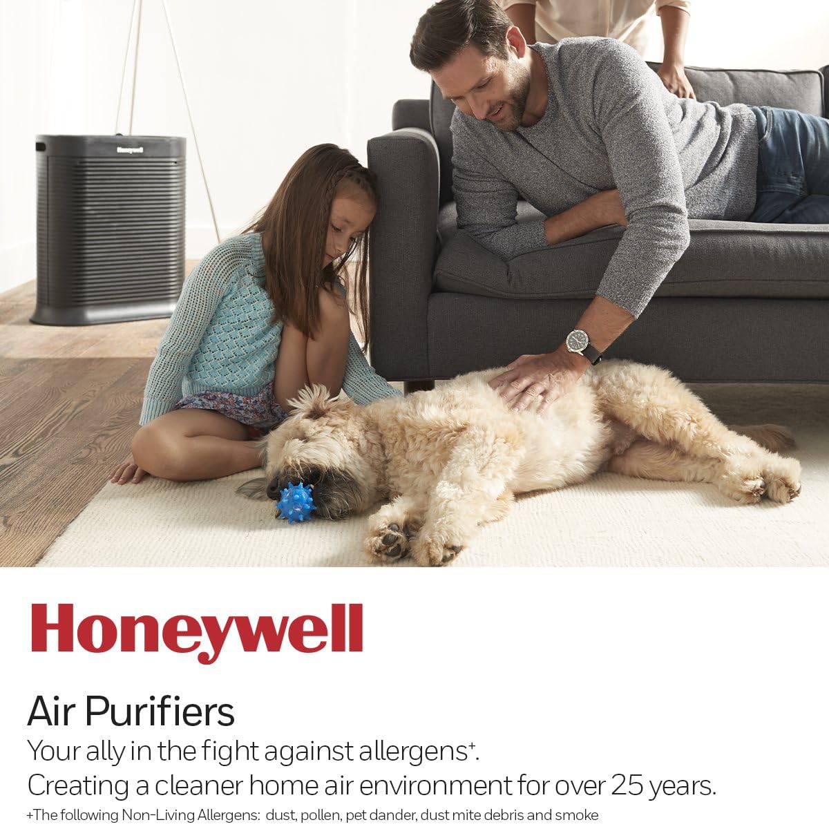 Honeywell HEPA Air Purifier for Large Rooms Reduces Allergens