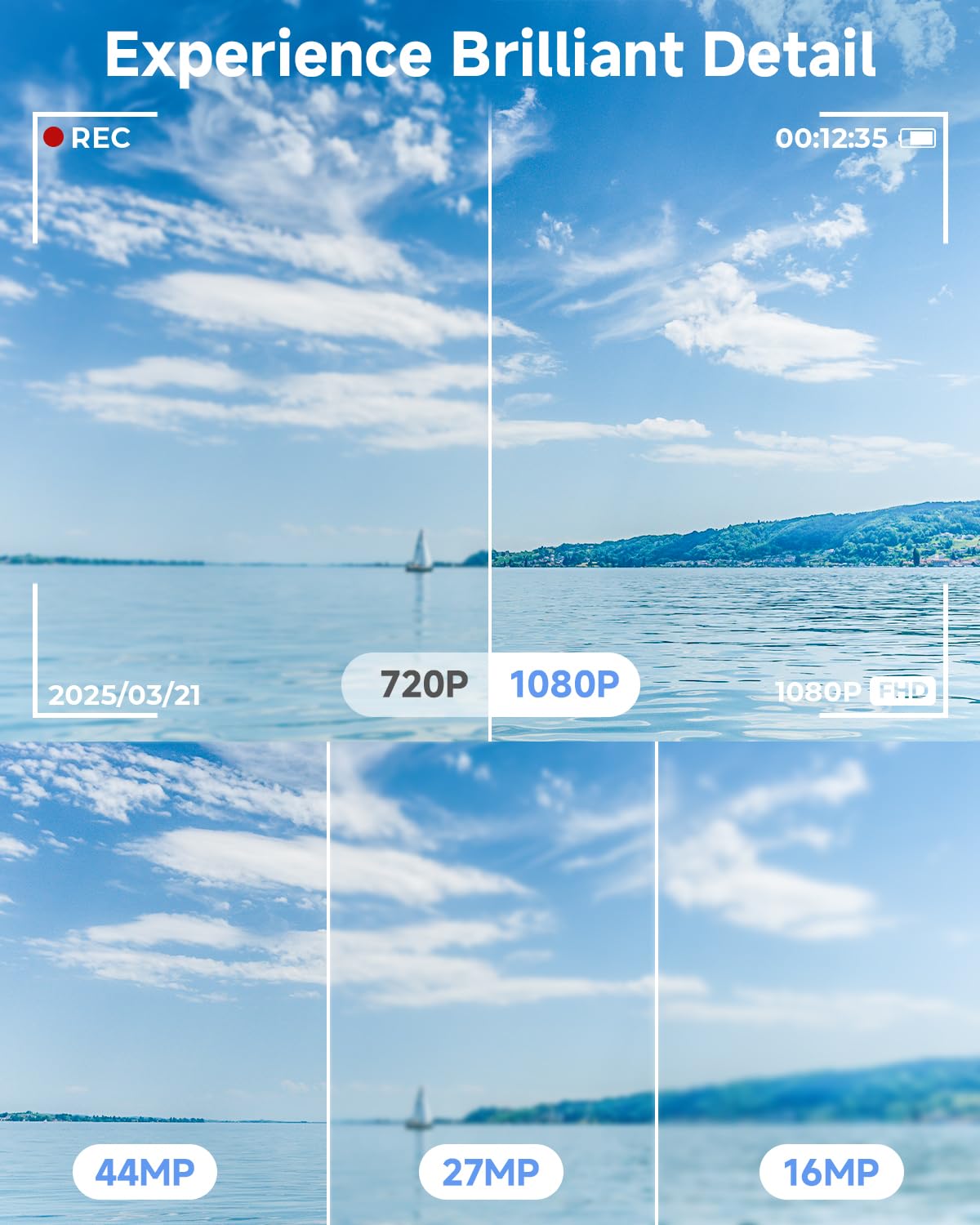 44MP Compact Digital Camera with 16X Zoom for Kids
