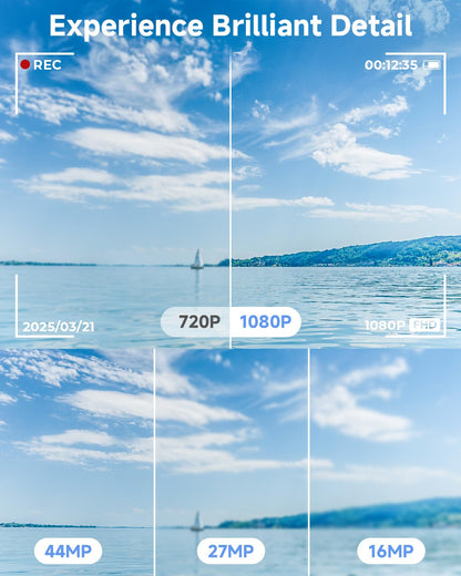 44MP Compact Digital Camera with 16X Zoom for Kids