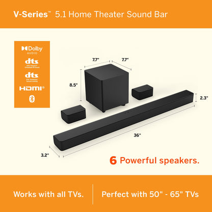 Vizio V Series Compact Sound Bar with Powerful Audio