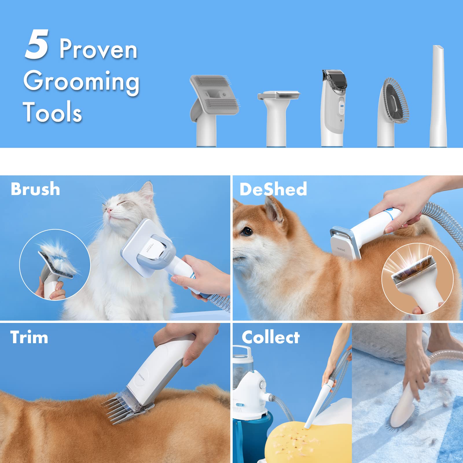 Neakasa P2 Pro Dog Grooming Kit with Vacuum Suction