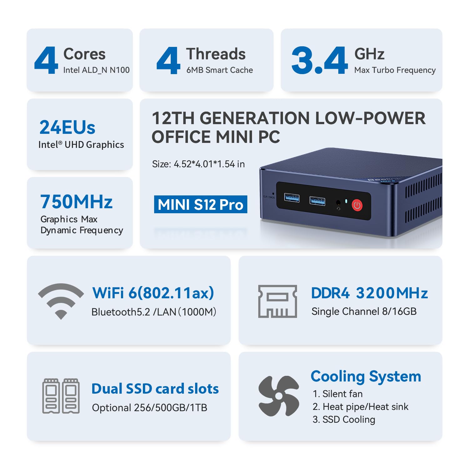Beelink Mini S12 Pro Compact 12th Gen PC