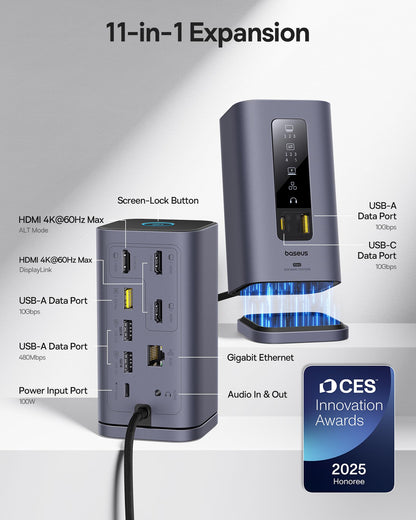 Baseus Spacemate 11 In 1 Docking Station 4K HDMI DP USB C