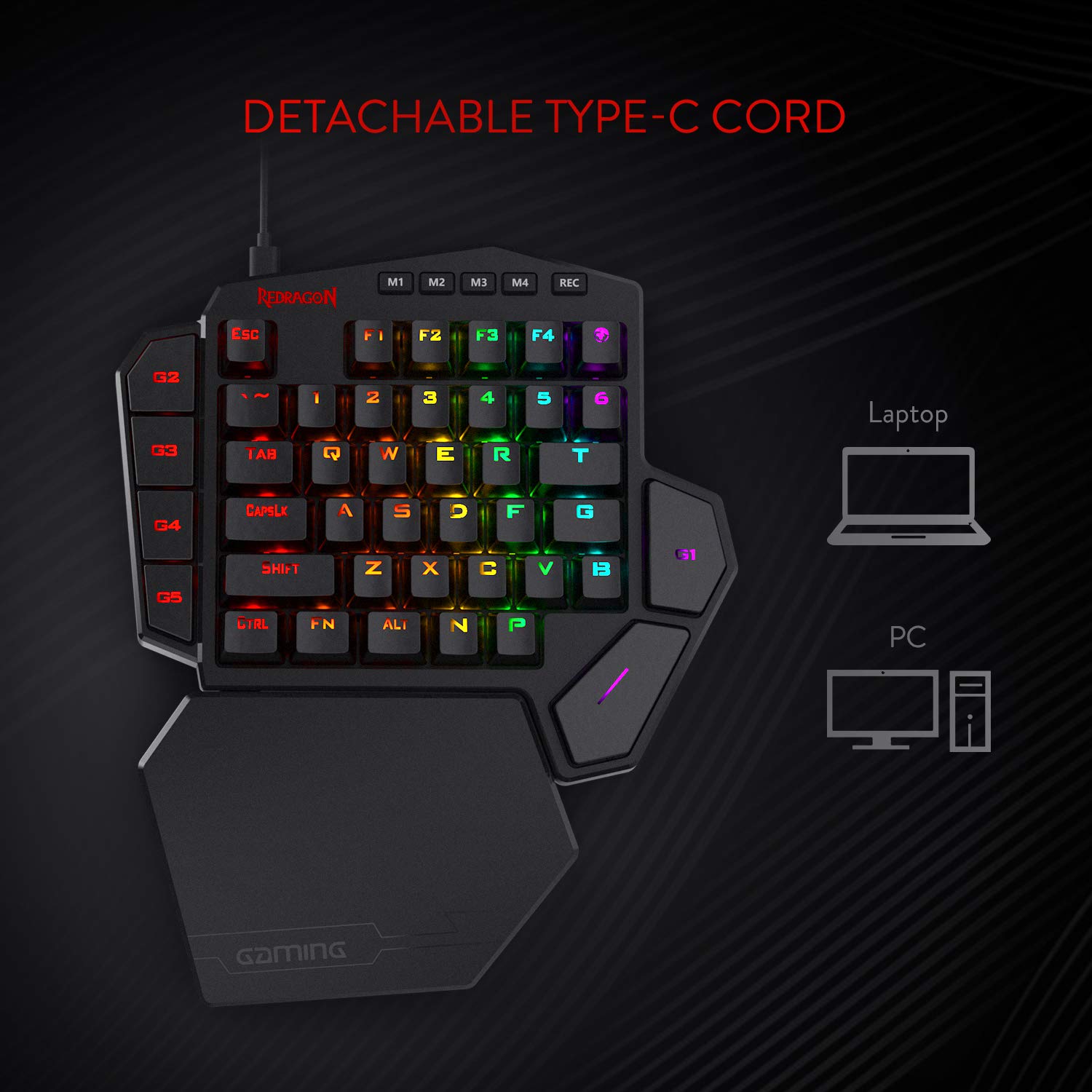 Redragon K585 DITI One Handed RGB Gaming Keyboard
