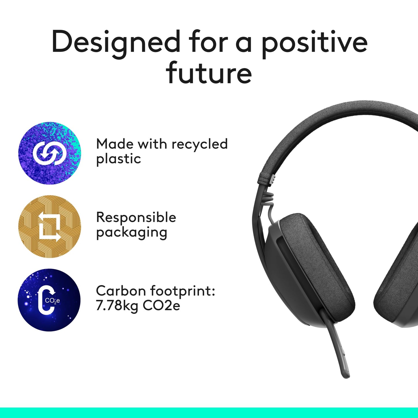 Logitech Zone Vibe 100 Wireless Headphones with Noise Canceling Microphone