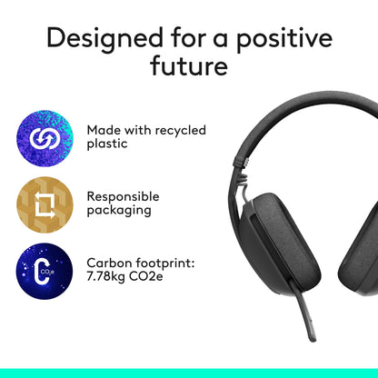 Logitech Zone Vibe 100 Wireless Headphones with Noise Canceling Microphone