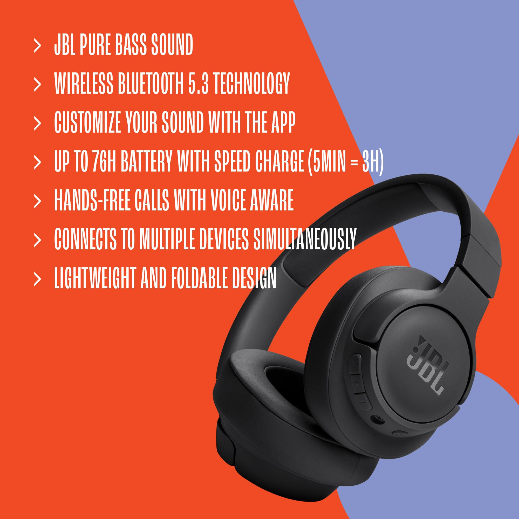 JBL Tune 720BT Wireless Headphones With Pure Bass Sound
