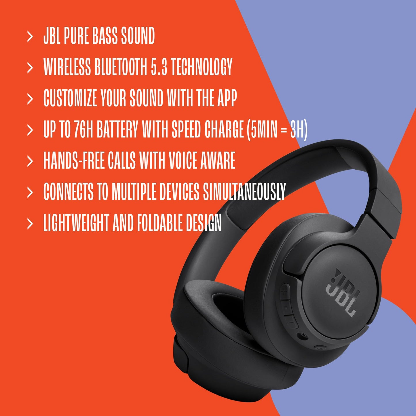 JBL Tune 720BT Wireless Headphones With Pure Bass Sound