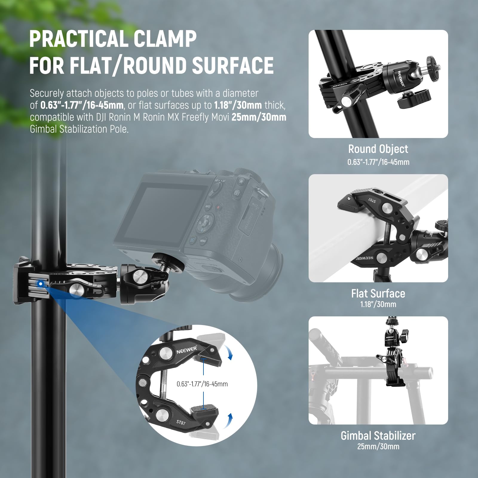 Neewer Super Clamp with Dual Ballhead Magic Arm