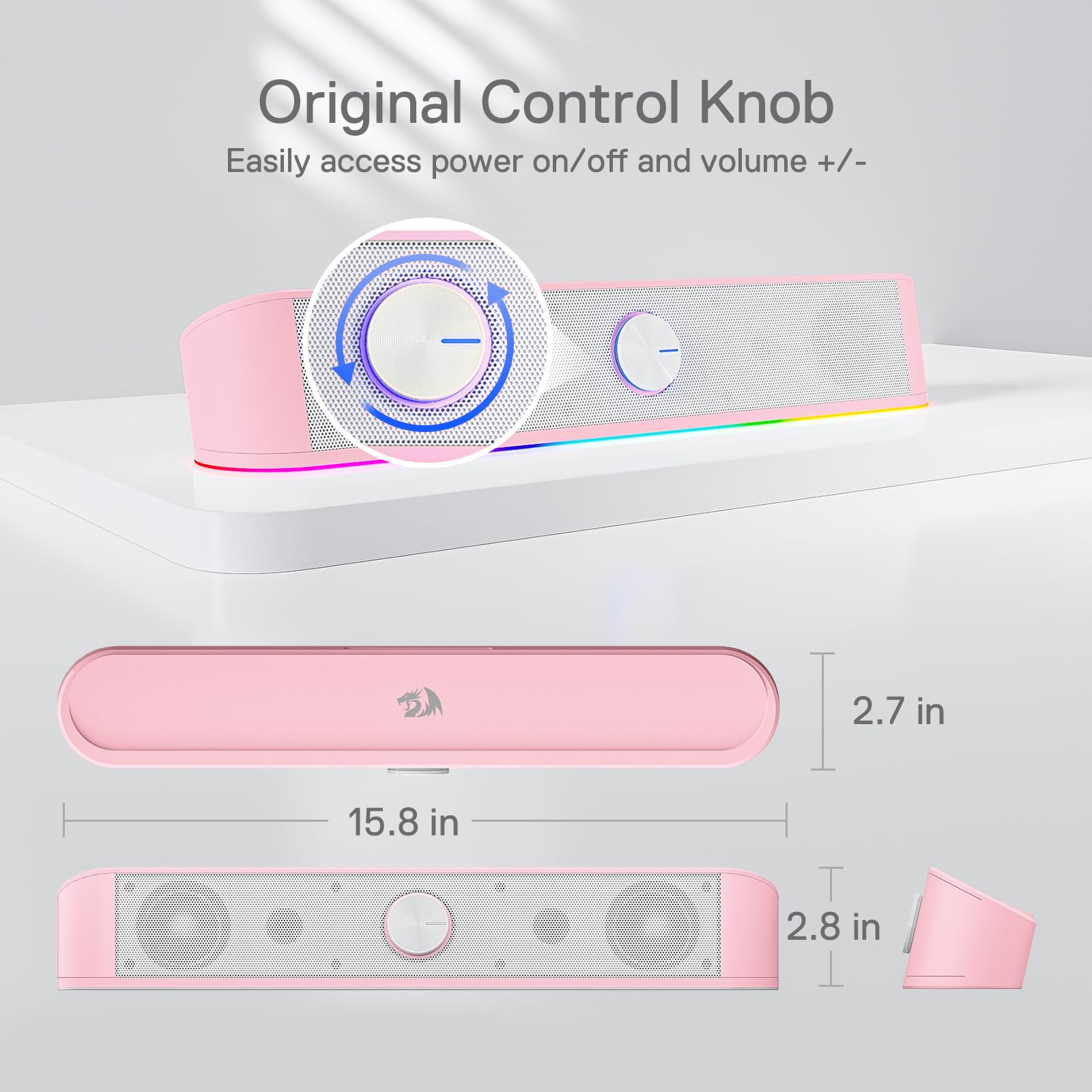 Redragon GS560 RGB Desktop Soundbar with Dynamic Lighting