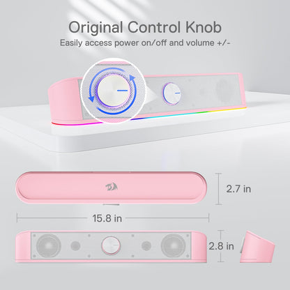 Redragon GS560 RGB Desktop Soundbar with Dynamic Lighting