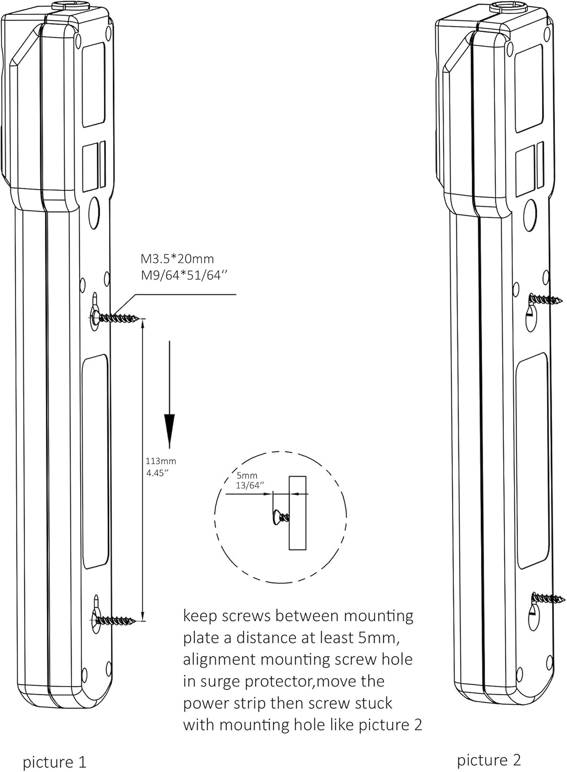 Amazon Basics Two Pack Surge Protector Power Strip 200J