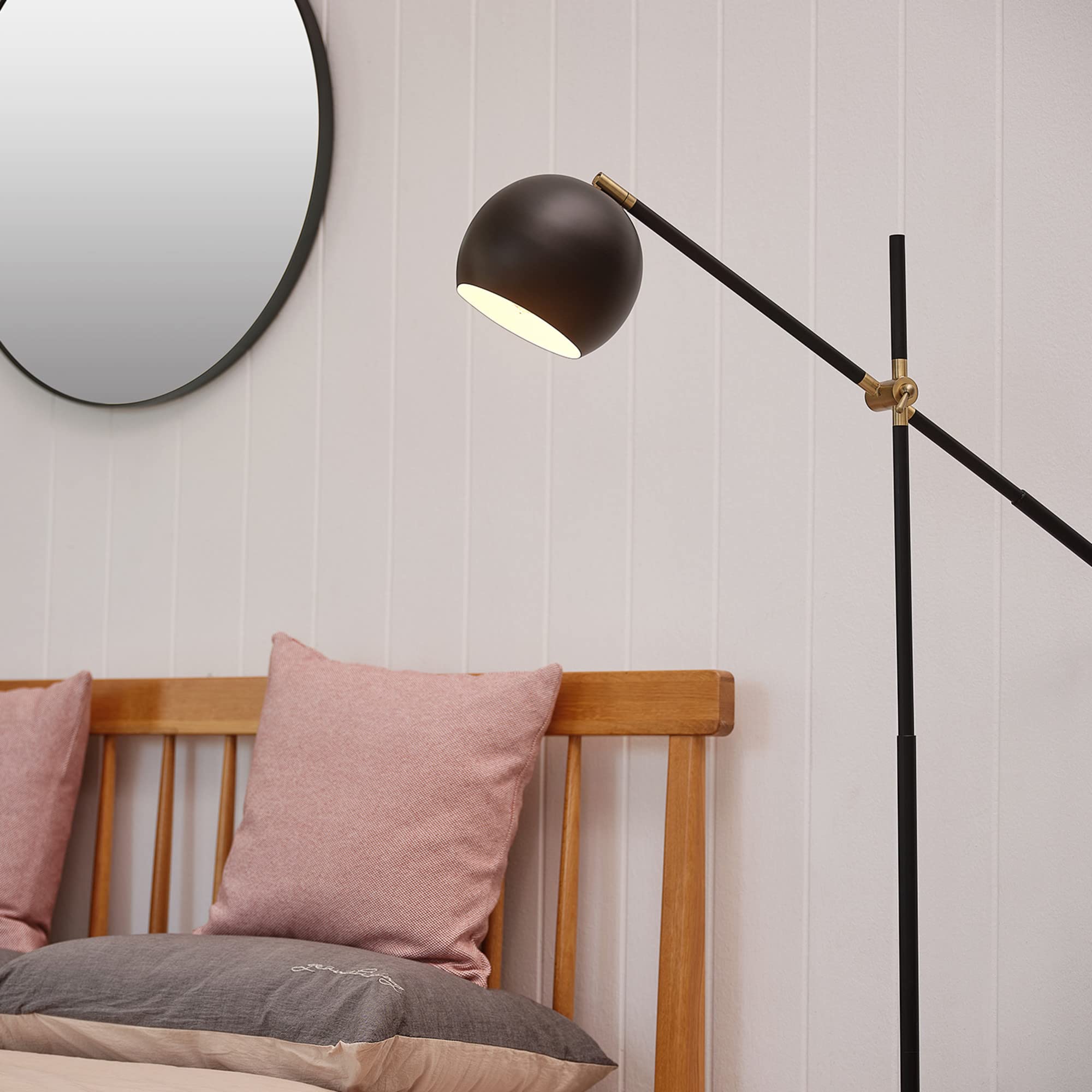 Molly Floor Lamp with Matte Black Finish and Slim Profile