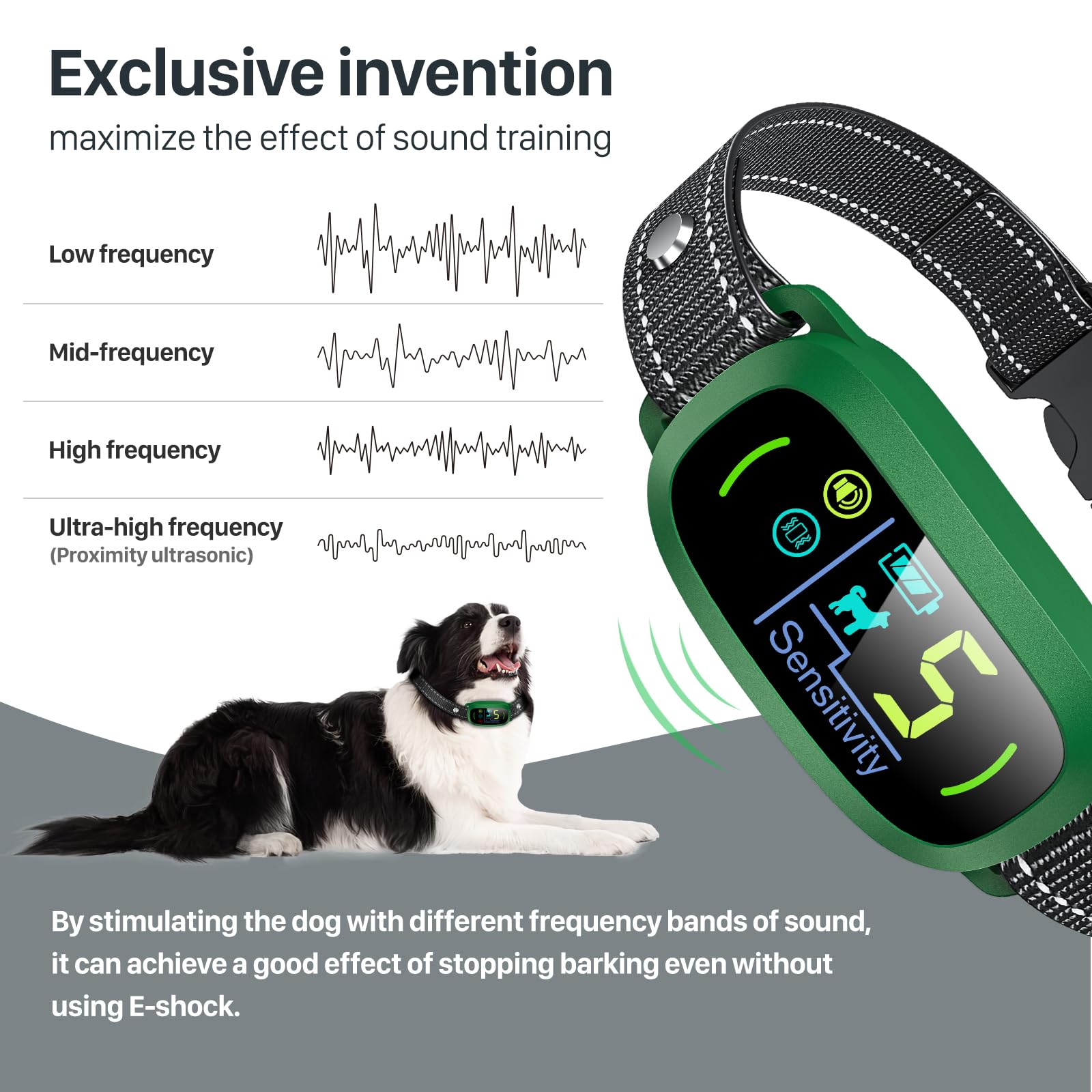 Rechargeable Dog Bark Collar with Adjustable Sensitivity Levels
