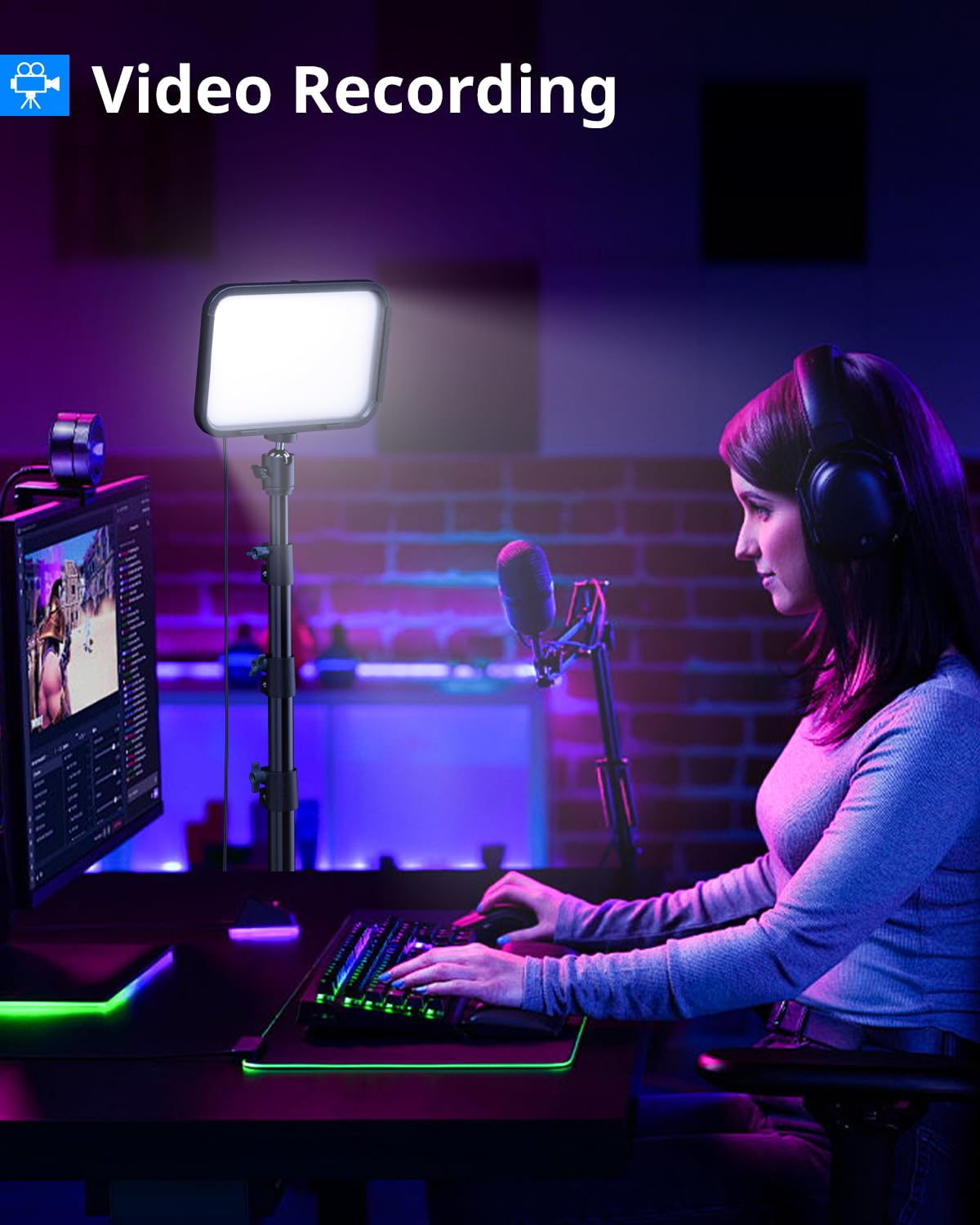 Dimmable LED Video Light Kit for Enhanced Shooting