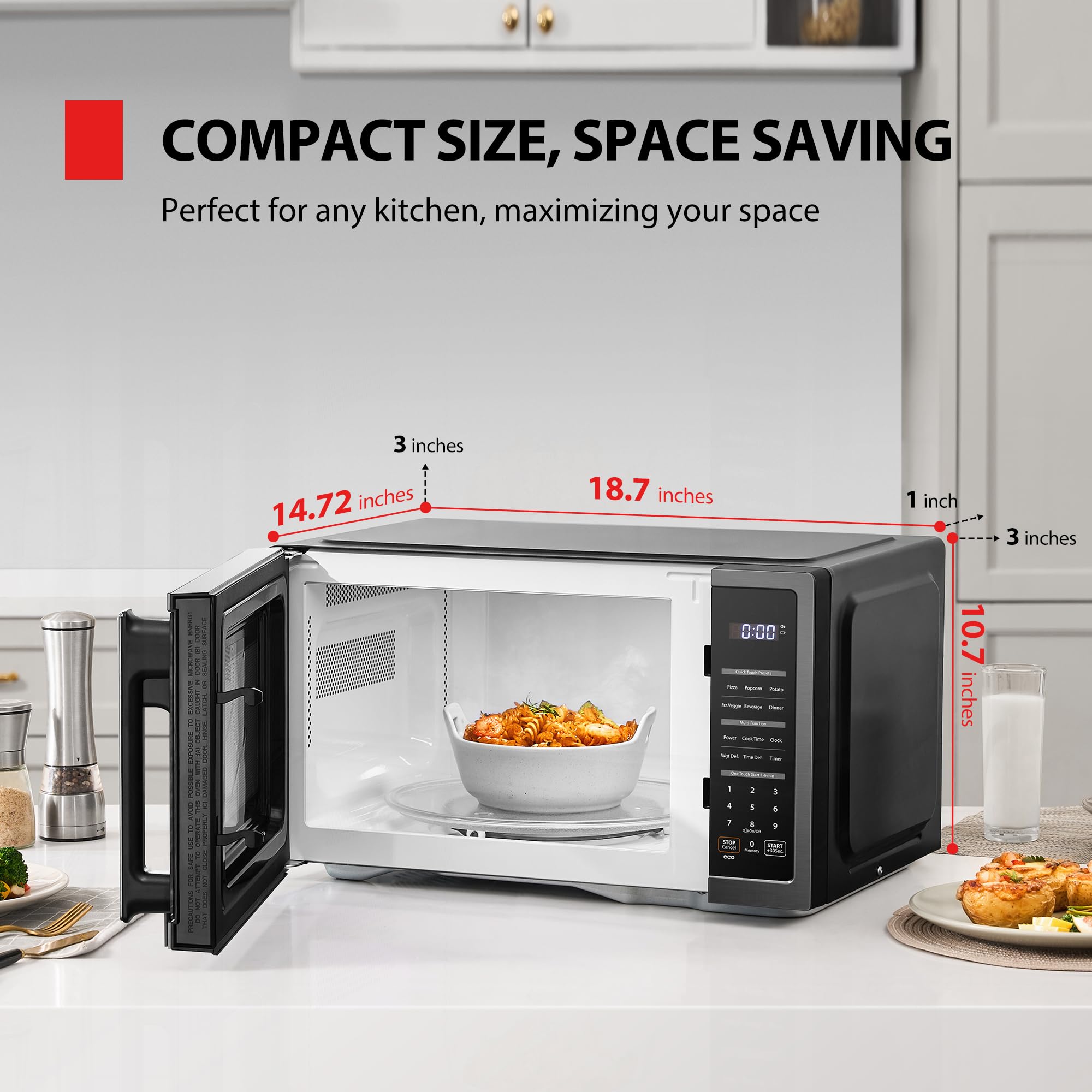 Toshiba Small Countertop Microwave with Child Lock Feature