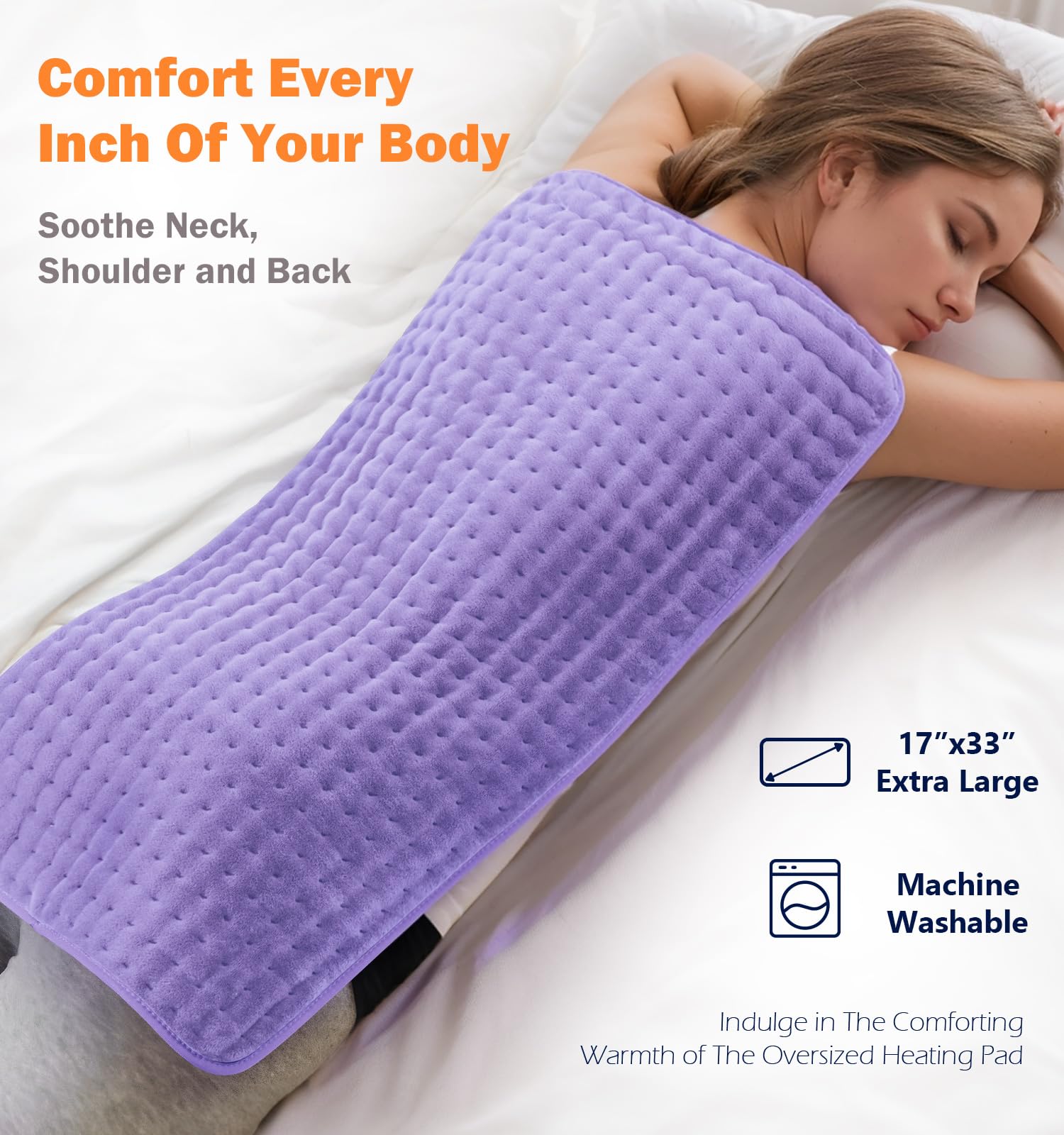 Electric Heating Pad for Back Pain Relief with Auto Off