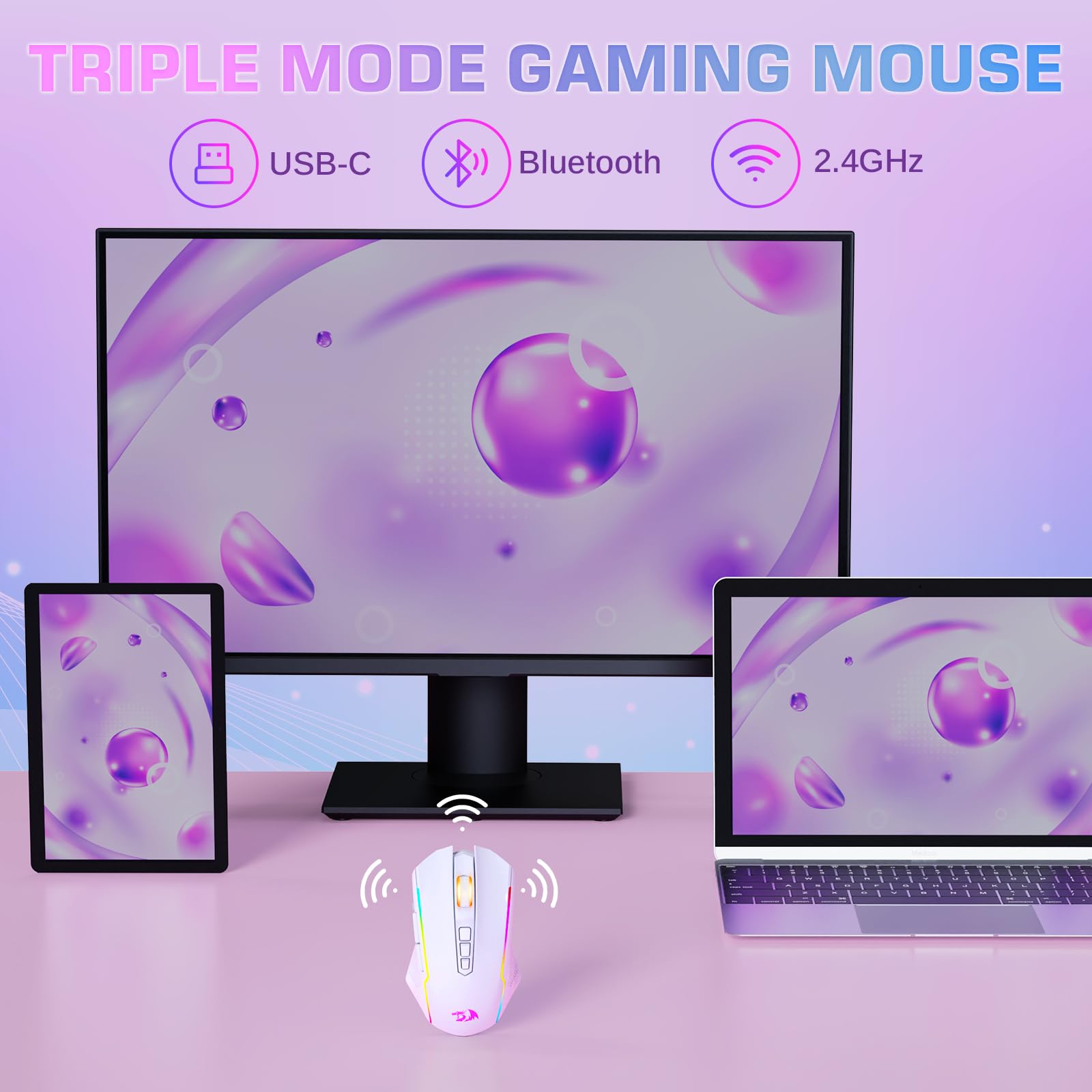 Redragon Wireless Gaming Mouse with 8000 DPI Performance