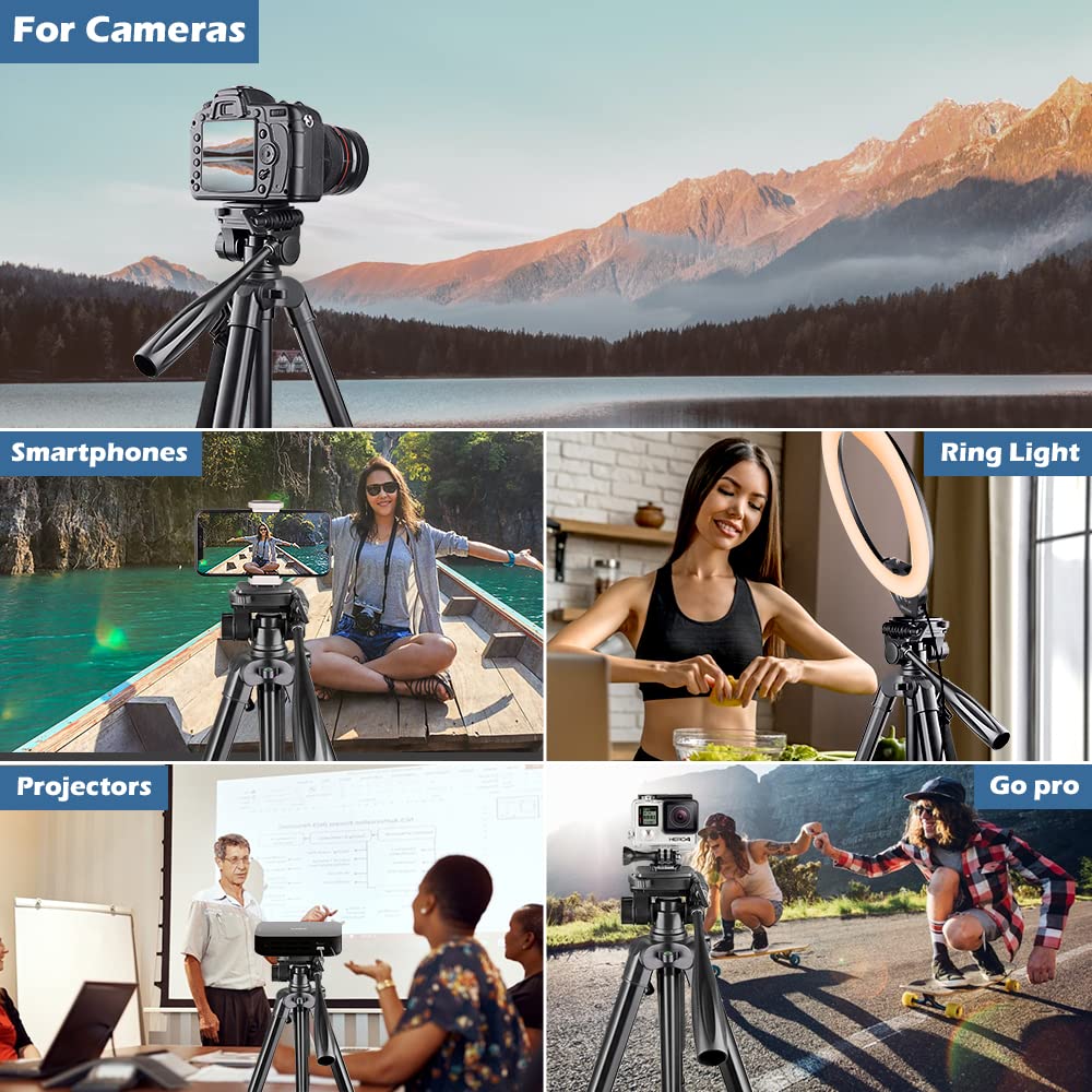 UBeesize 74 Inch Heavy Duty Tripod With Phone Holder