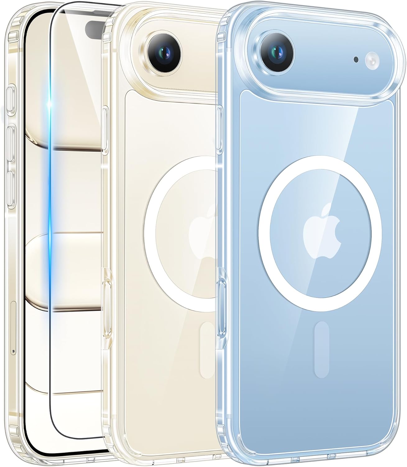 FNTCASE IPhone 16 Case Clear Magnetic MagSafe Screen Protector Drop Proof Rugged