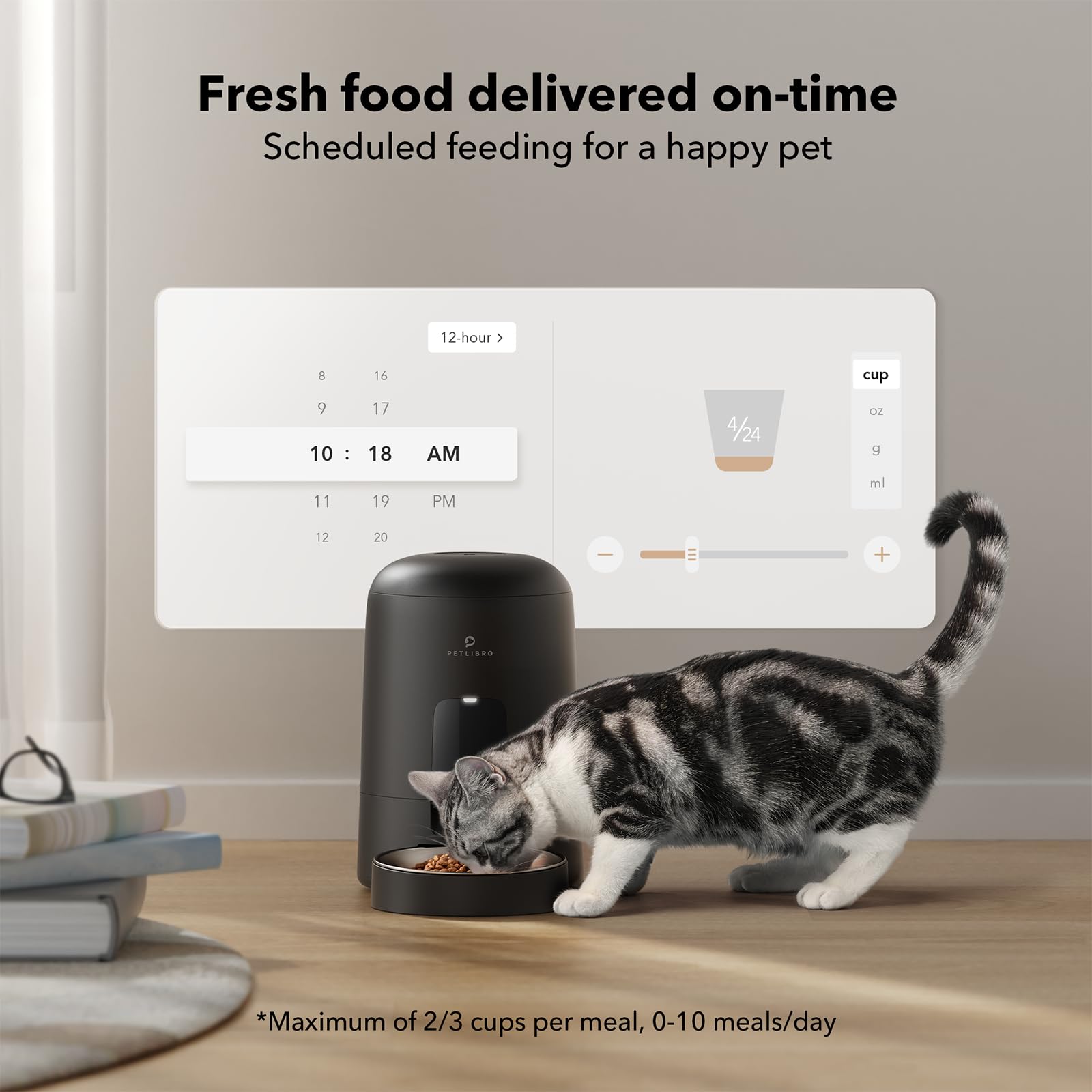 Smart Wi-Fi Cat Feeder with 30 Day Battery Life