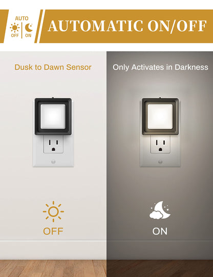 DORESshop LED Night Light 2 Pack Dusk to Dawn Dimmable