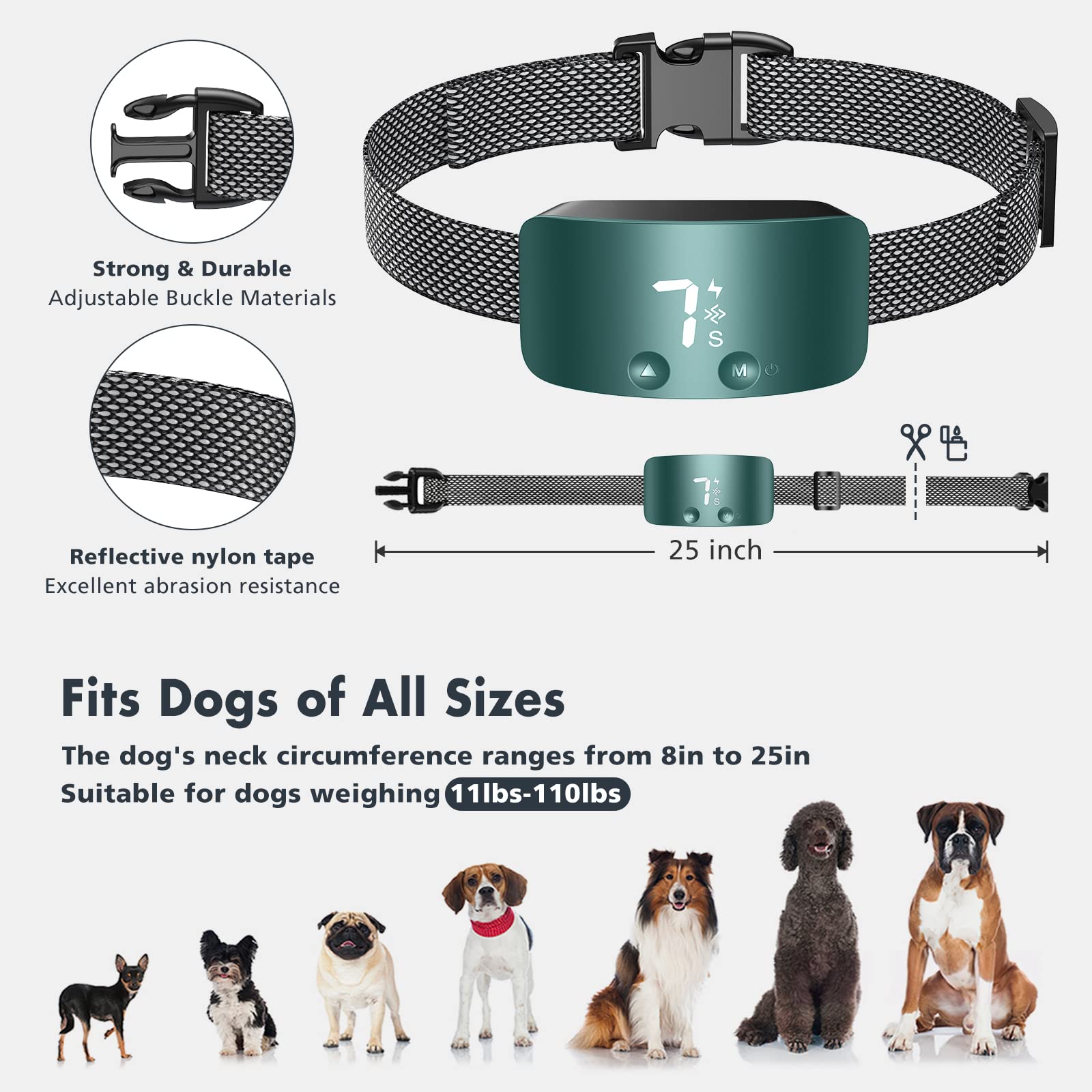 Rechargeable Anti Barking Collar for Dogs with Adjustable Sensitivity