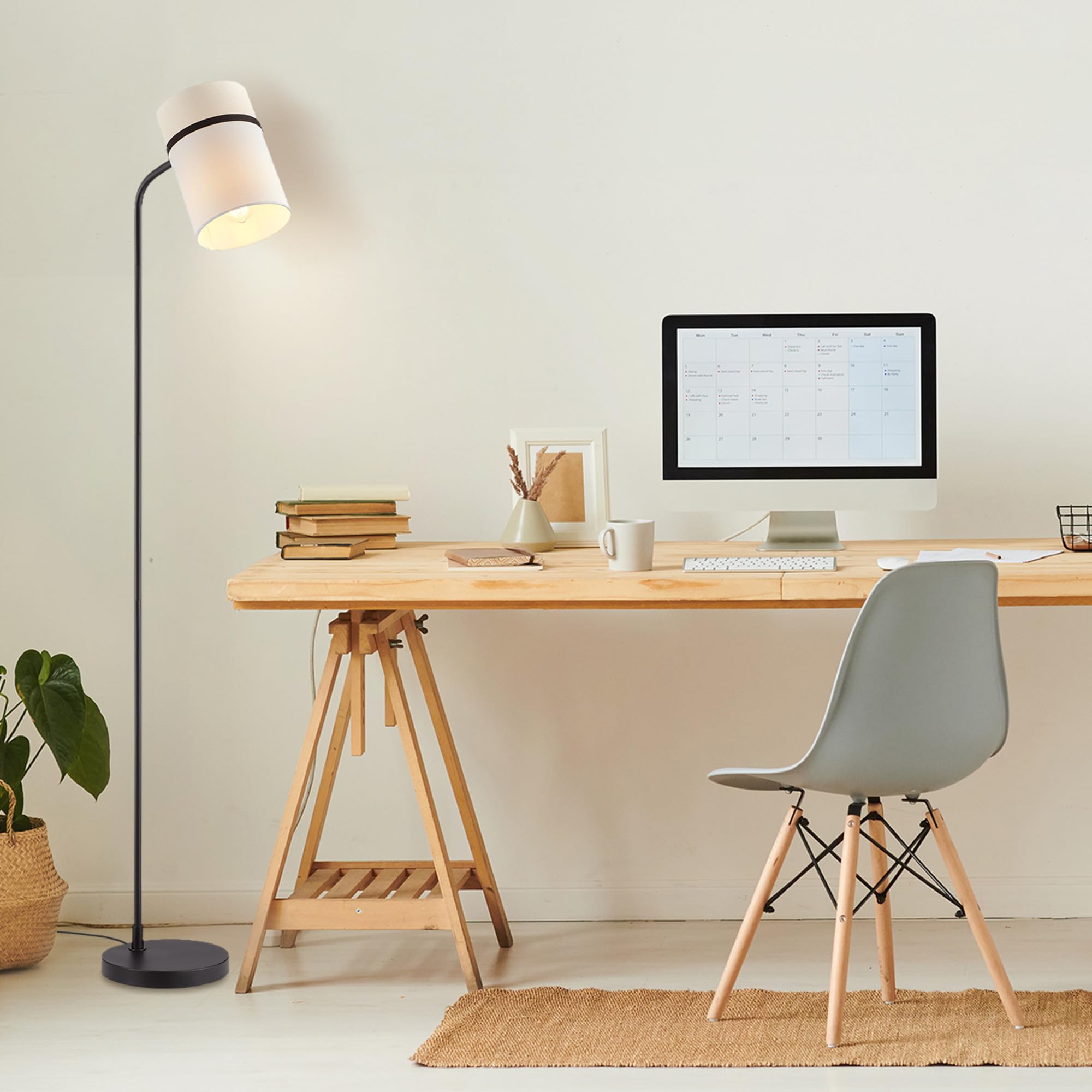 Modern 58 Inch Floor Lamp with Geometric Design