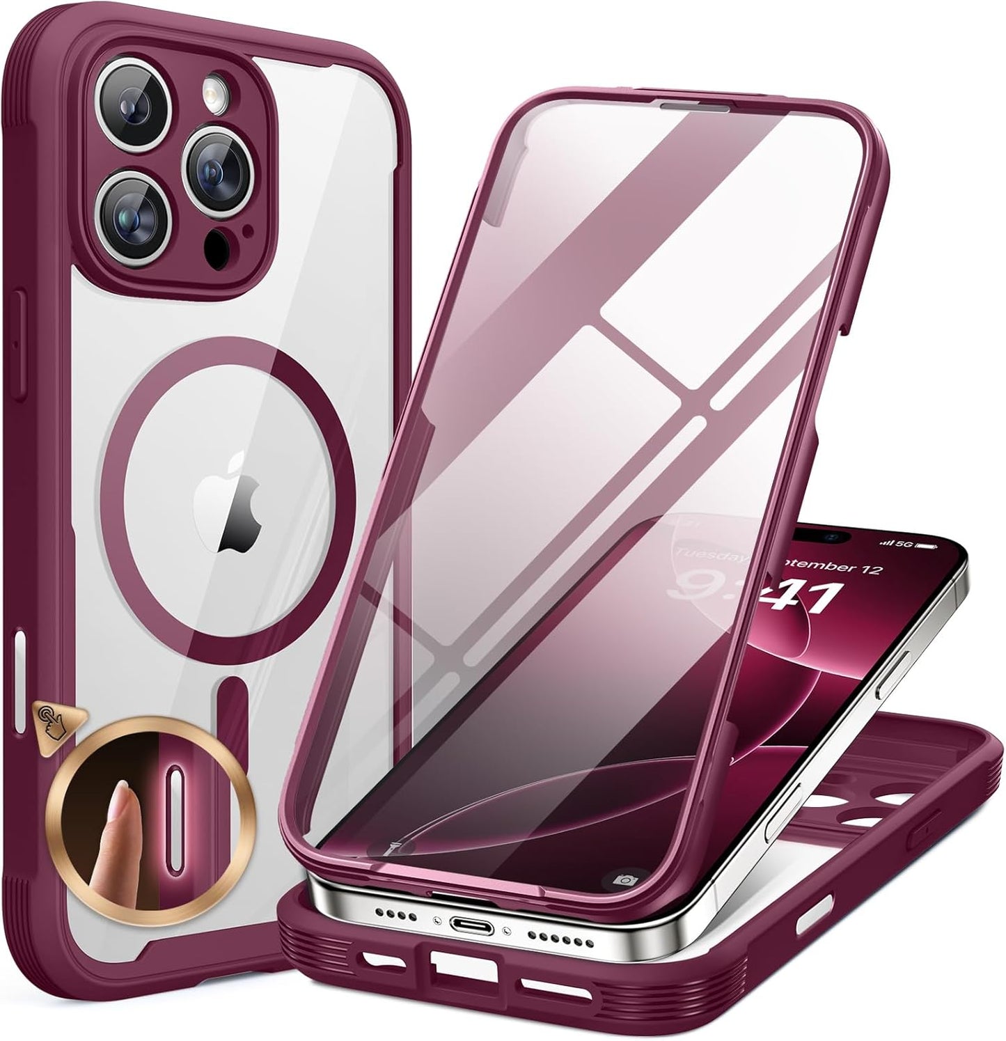 Miracase Glass Series iPhone 11 Rugged Case 6.1 9H Purple