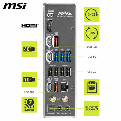 MSI MAG X870 Tomahawk WiFi Gaming Motherboard for AMD Ryzen