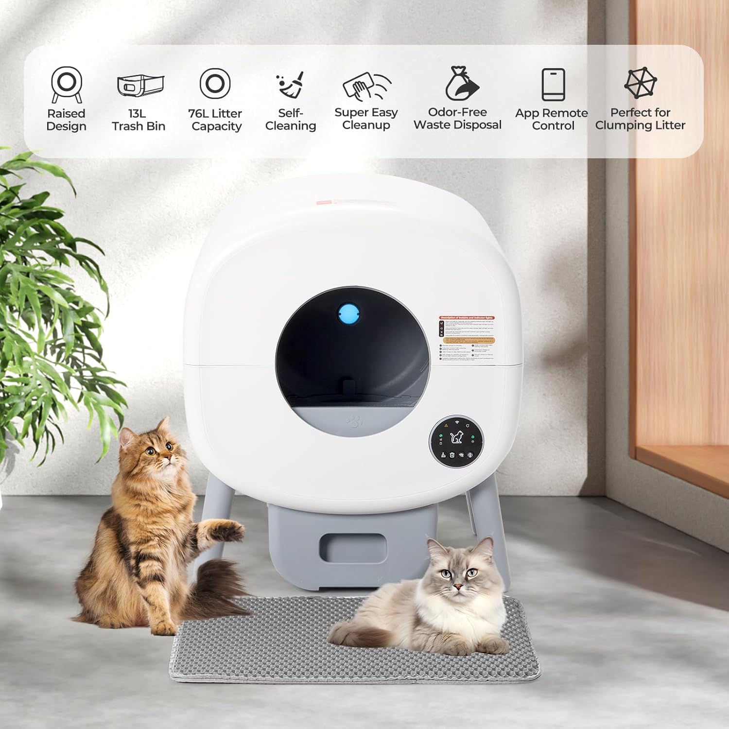 Self Cleaning Automatic Litter Box for Multiple Cats