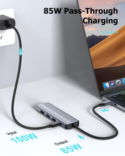 USB C Hub Docking Station Dual 4K HDMI 60Hz With 100W PD