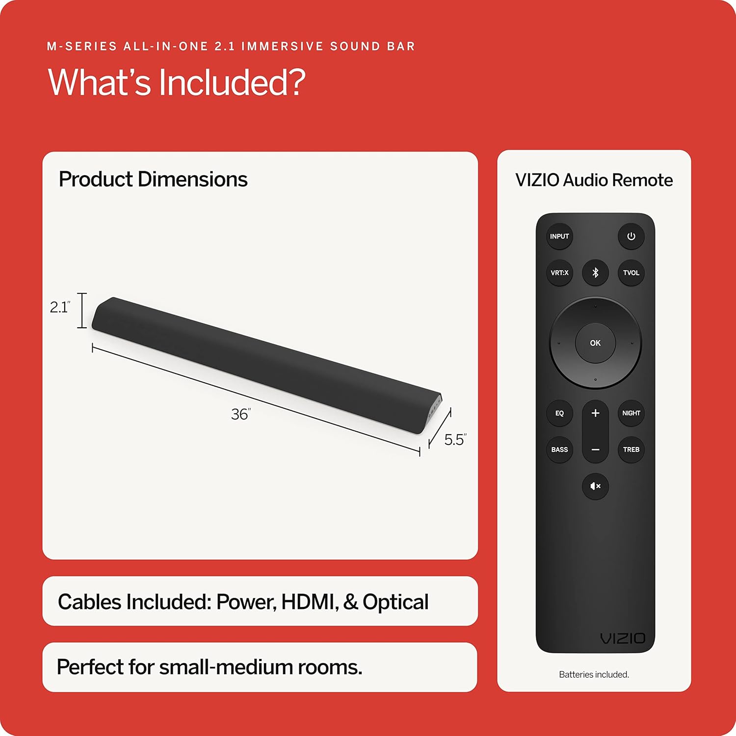 VIZIO M Series 2.1 Sound Bar with Immersive Audio