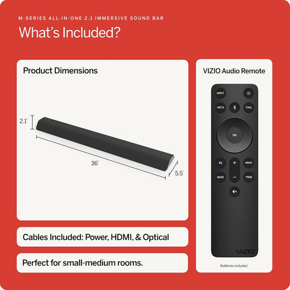 VIZIO M Series 2.1 Sound Bar with Immersive Audio