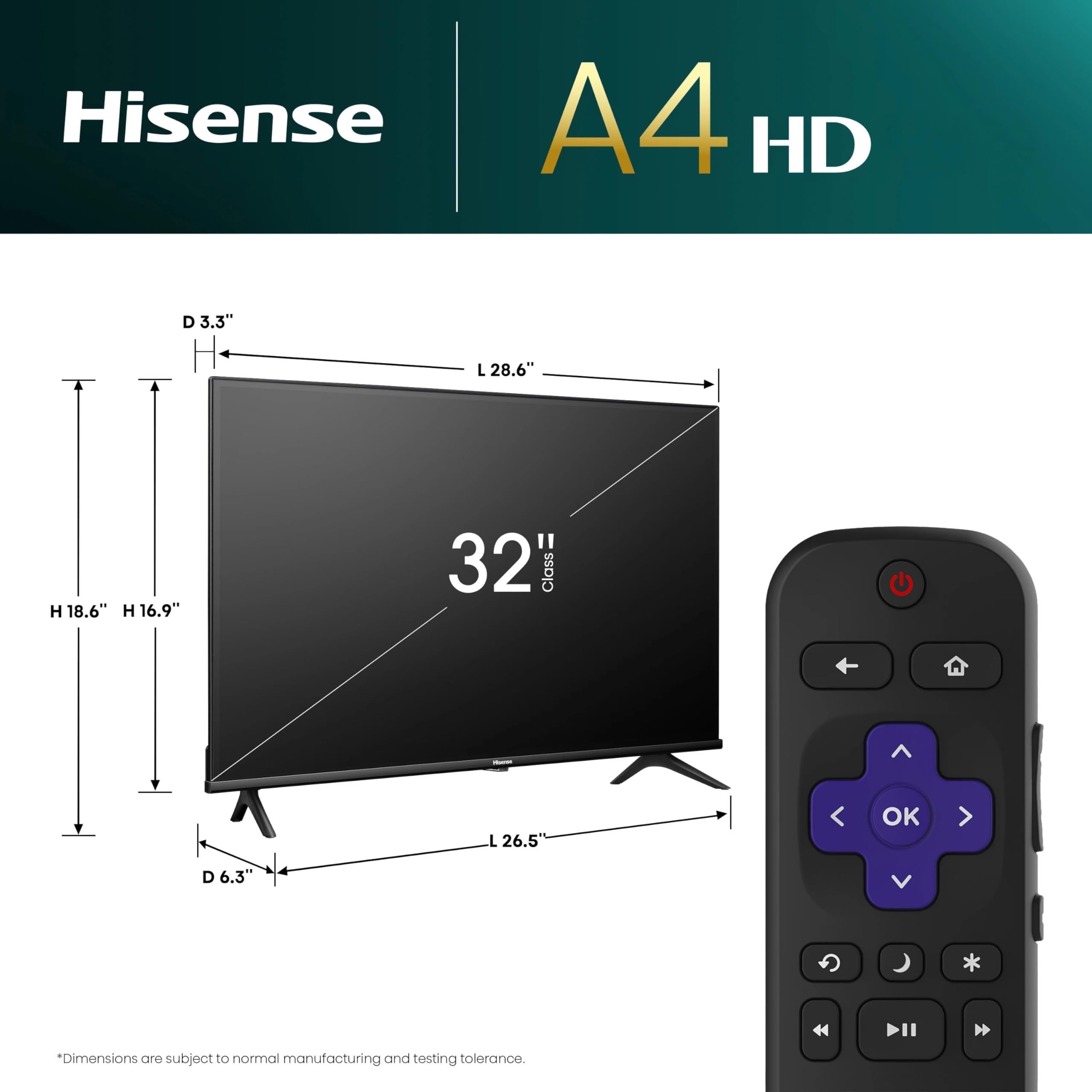 Hisense 32 Inch Smart Roku TV with Dolby Audio