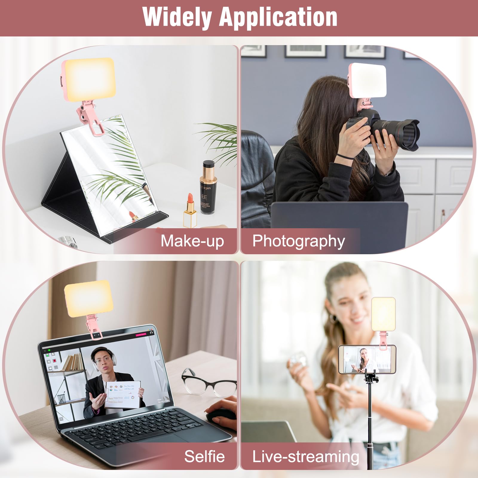 Rechargeable LED Selfie Light with Tripod Adapter