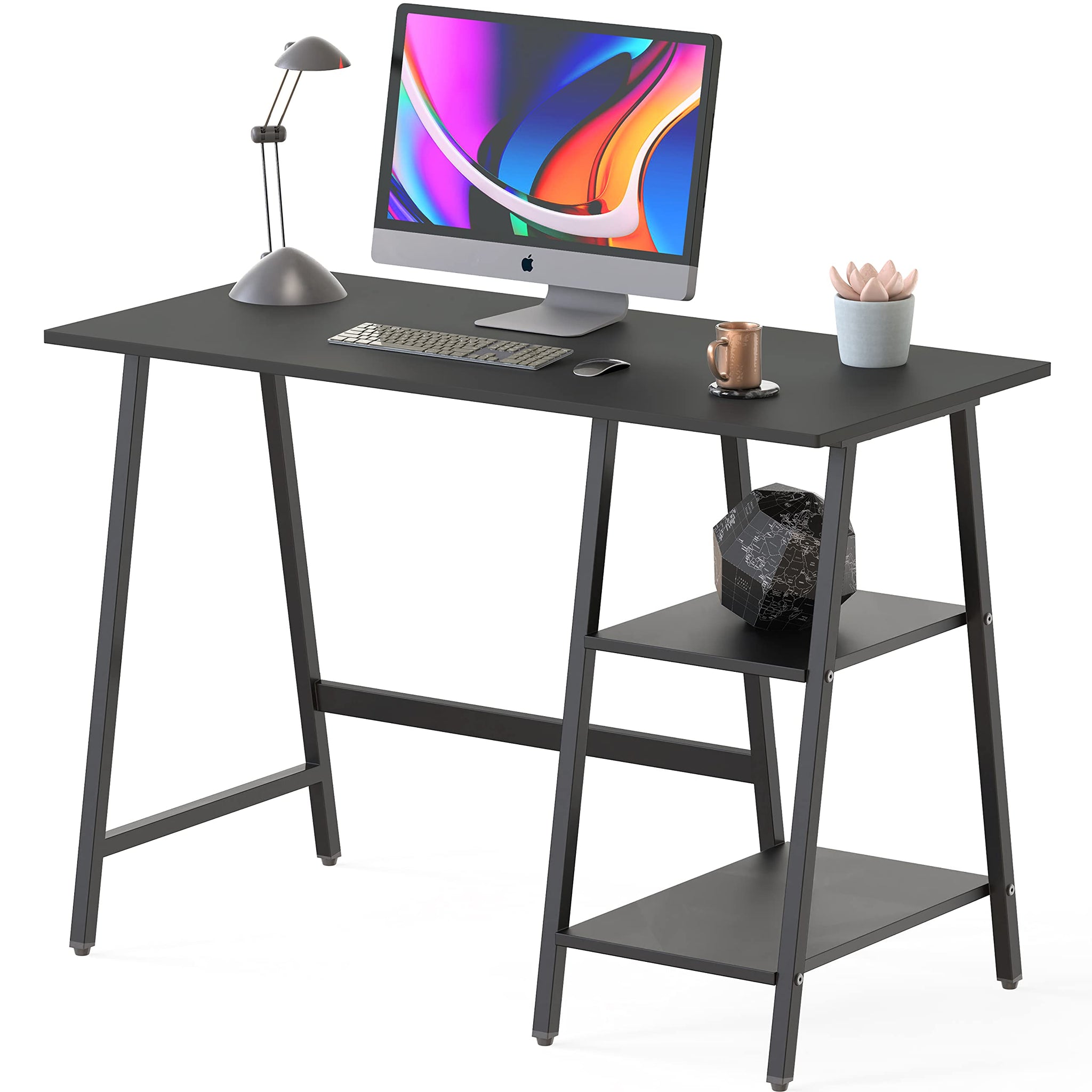 SHW 43 Inch Home Office Desk with Open Storage