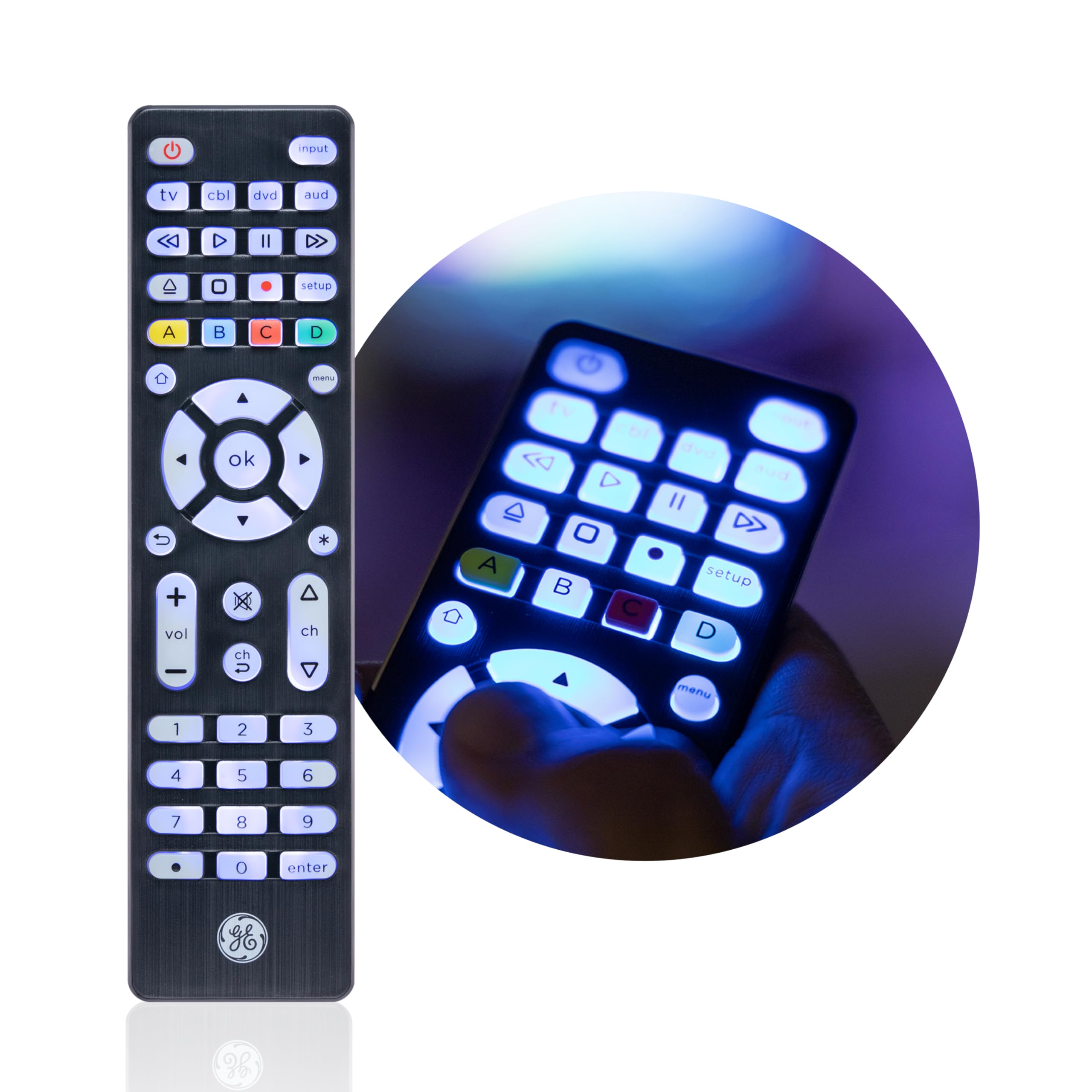 GE 4 Device Universal Remote with Backlit Buttons