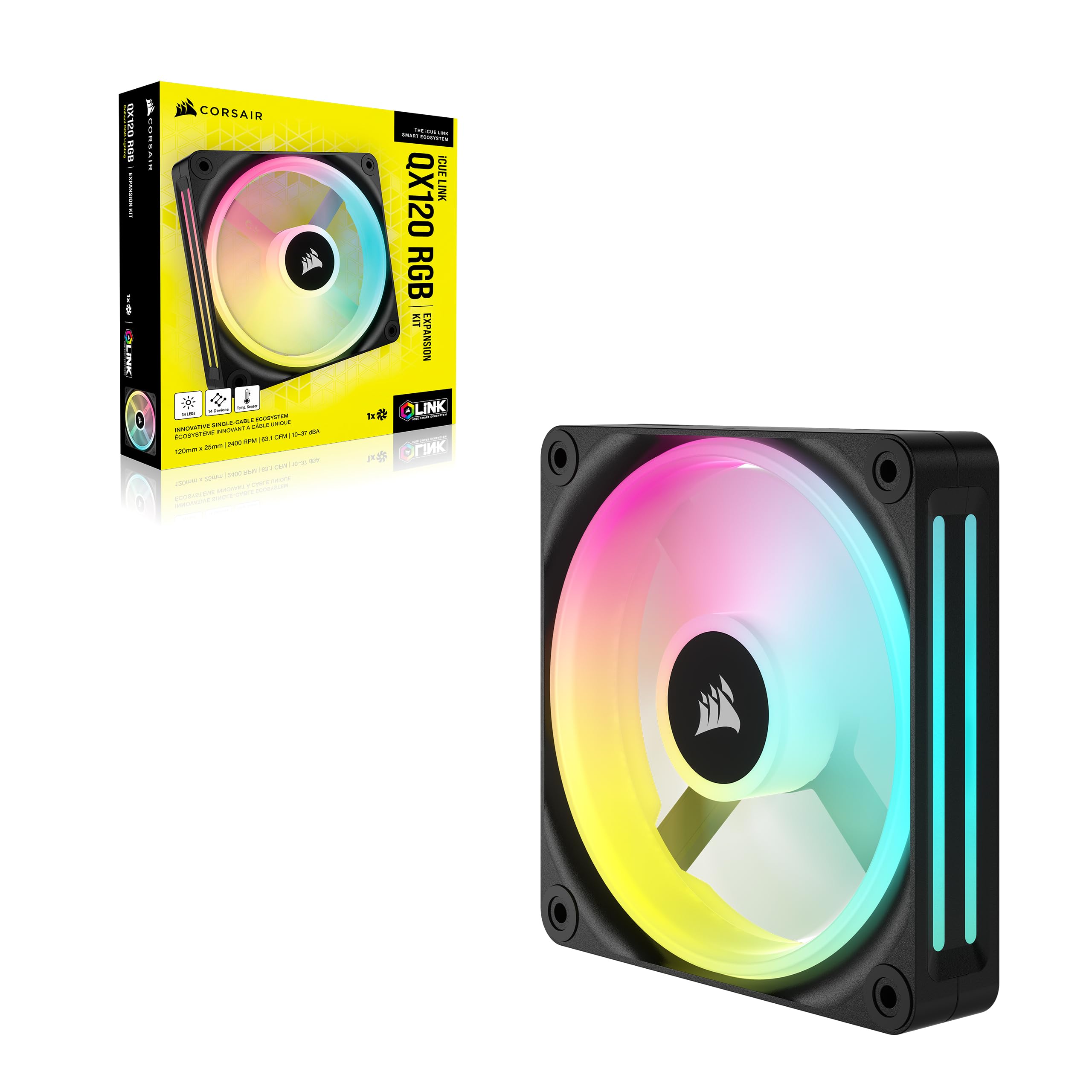 Corsair iCUE LINK QX120 RGB Fan Kit with Magnetic Dome Design