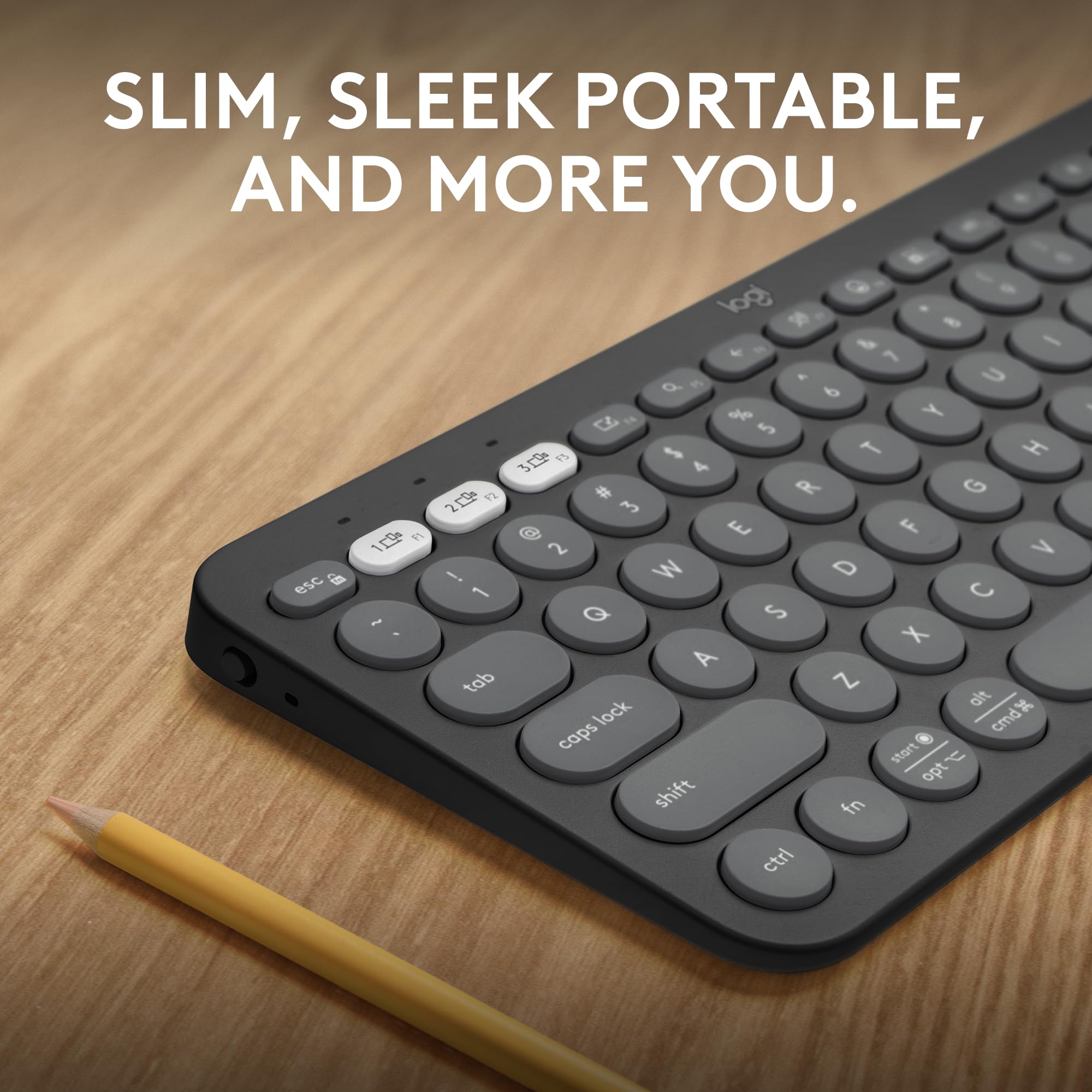 Logitech Pebble K380s Bluetooth Keyboard Slim Portable Design