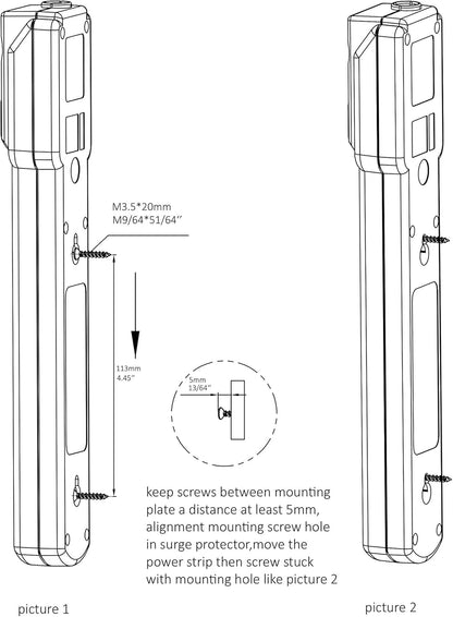 Amazon Basics Two Pack Surge Protector Power Strip 200J