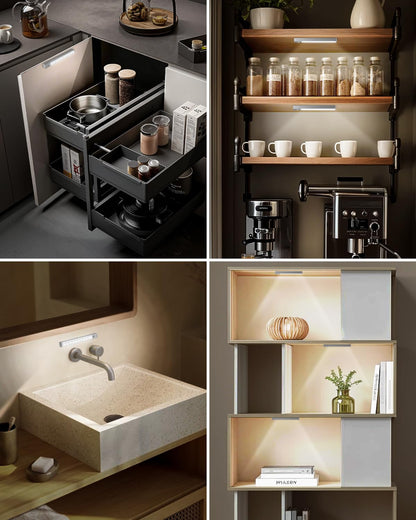 6 Pack LED Under Cabinet Lights Wireless Charging Station