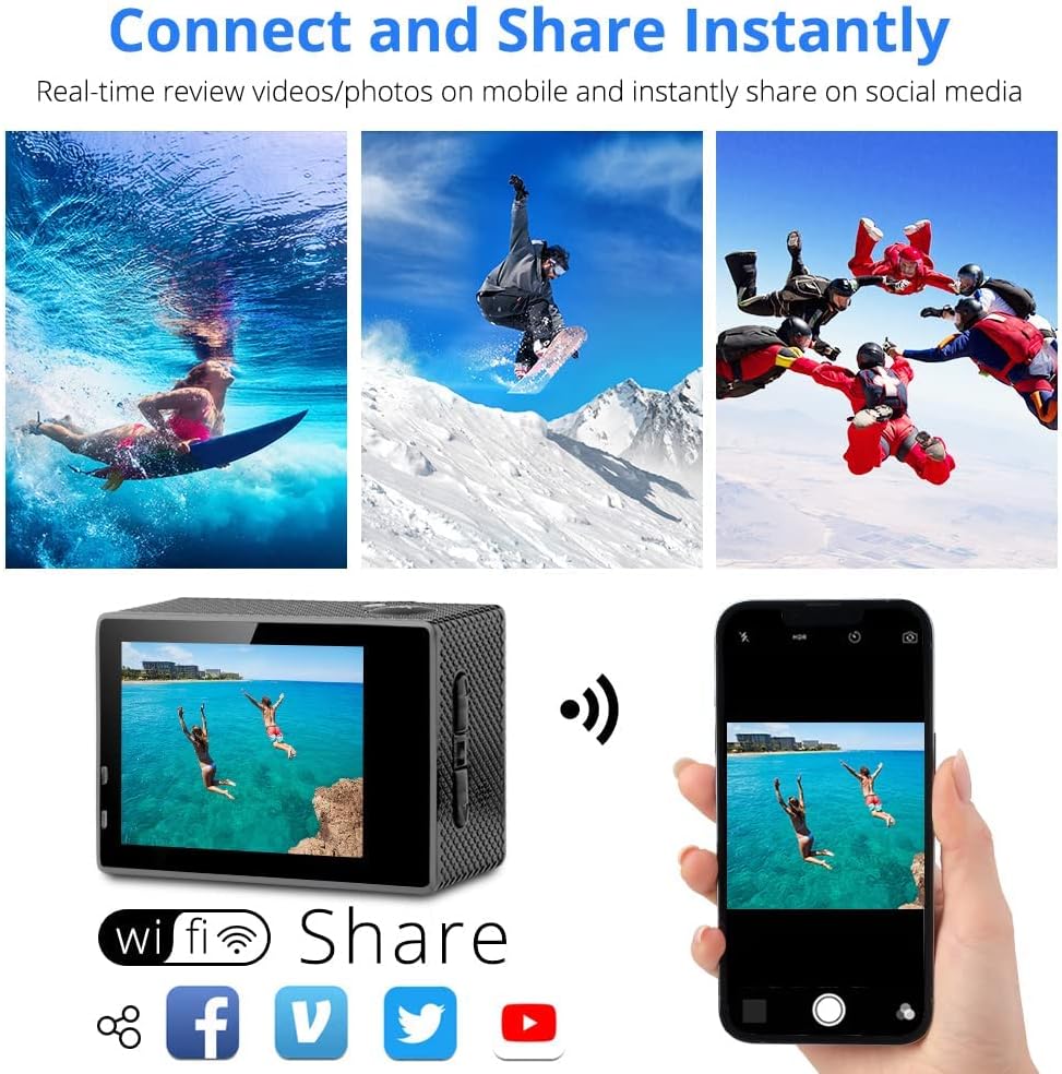 Dragon Touch 4K Action Camera With 170 Degree View